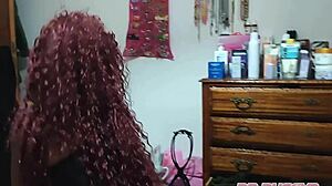 Ebony Bends Over for Trainer.