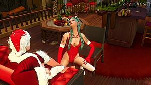 Tav Rides Astarion for Pleasure on Christmas Eve in Sims 4 3D Animation