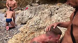 Gay Public Beach Cruising Blowjob Compilation with Monster Cocks!
