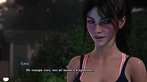 Redhead whore exposes small tits outdoors