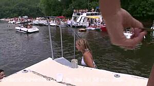 Amateur Coeds Party Naked On Boat