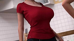 Redhead whore exposes small tits outdoors