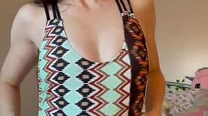 Swimsuit Try-On Turns Into Sultry Lingerie Tease in Bath