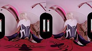 Spider Gwen Blows Your Mind With Her Mouth And Pussy In Vrporn!