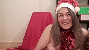 Striptease de noël 2023, slut undresses in bdsm slave style