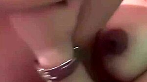 Amateur with big tits takes two monster cocks in motel