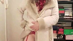 Striptease de noël 2023, slut undresses in bdsm slave style