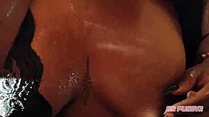 ebony feels intense pleasure deepthroating big cock