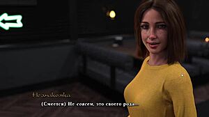 Redhead whore exposes small tits outdoors