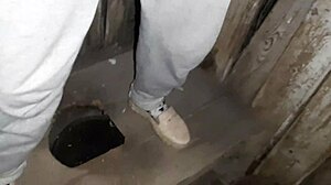 omg, caught my neighbor masturbating on street toilet and joined her! 😳