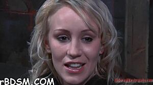 Beautiful T Beauty Bound in Bondage and Tied Up for Rough BDSM Slave Fucking of Her Holes