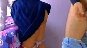 teacher takes student home for hardcore anal fucking, creampie in pussy