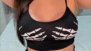 this brunette babe loves showing off and dildo play, damn!