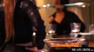 Beauty in Leather Enjoys Close-Up Masturbation Session with Shoes.