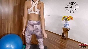 Flexible Freya Dee In Yoga Pants Gets Bent Over For Doggystyle