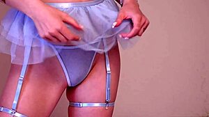 dang, forgot my garter skirt while fingering myself...