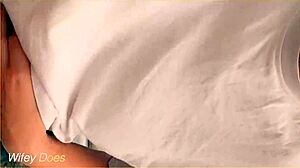 the braless milf housewife plays basketball outdoors in a short skirt with no panties