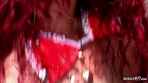 Redhead Latina teen Marcia gets rough outdoor beach banging