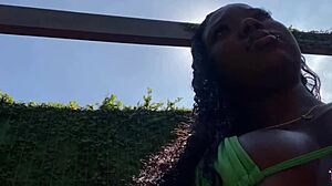 My ex's friend shows up at carnival camping, and my sweet pussy sits on his hard cock in red sheer outfit.