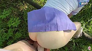 my forest walk turned into outdoor sex with a stranger’s creampie pov - unicorninhoody