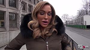 Gorgeous milf aubrey black strips and fucks french guy