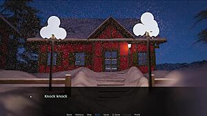 Christmas adventure with brunette blowjob