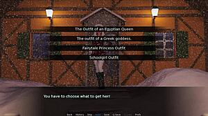 Christmas adventure with brunette blowjob