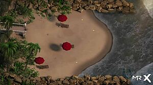 Beautiful woman in hot scene