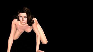 Animated 3D Cartoon Girl Striking Sexy Poses in Various Positions