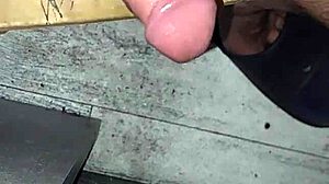 Intense solo masturbation leading to cum with handjob.