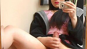 Surprise shemale cumshot?