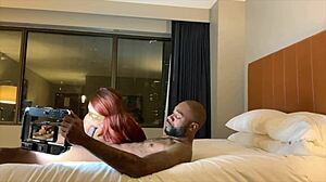 Albino Woman with Black Man in Interracial Scene