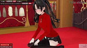 Rin gets punished with toys in erotic anime, squirting passionately.