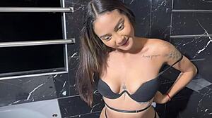 Colombian Girl Masturbates for Math Teacher with Glasses