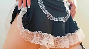 hot maid masturbates her wet pussy!