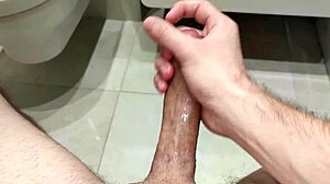 Masturbation and Huge Cum in Bathroom