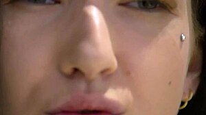 Young brunette makes love to sweet old husband passionately