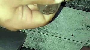 Intense solo masturbation leading to cum with handjob.