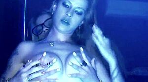 Blonde lesbian friends fuck big asses at Brazilian party with crossdressing