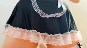 hot maid masturbates her wet pussy!