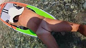 couple has wild anal fucking leading to intense orgasm on sup