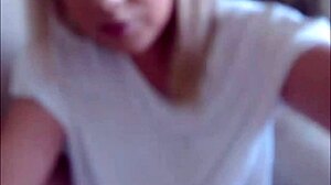 Blonde Transsexual Cums On Herself On Live Cam
