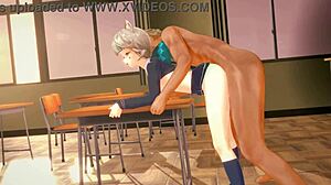 Lynette From Genshin In Bent Over Pose With Damage Voice