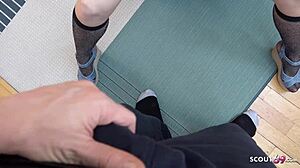 teen 18+ kinuski shakes with amateur orgasm on huge cock