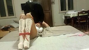 i watch laura in her sexy dress and heels deepthroat a big cock