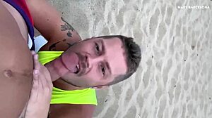 We cruise for blowjobs at Barcelona's gay beach.
