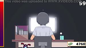 Megu gropes naked in 3D hentai game episode 6.