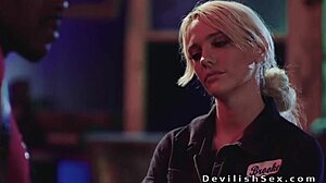 He says, I'm going to fuck this sweaty busty blonde hard.