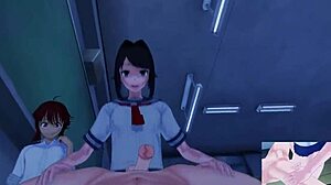 Woman and boy share intense emotional connection