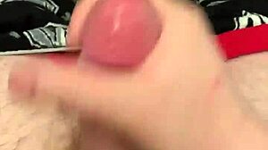 Gay guy jacks off and cums before bed